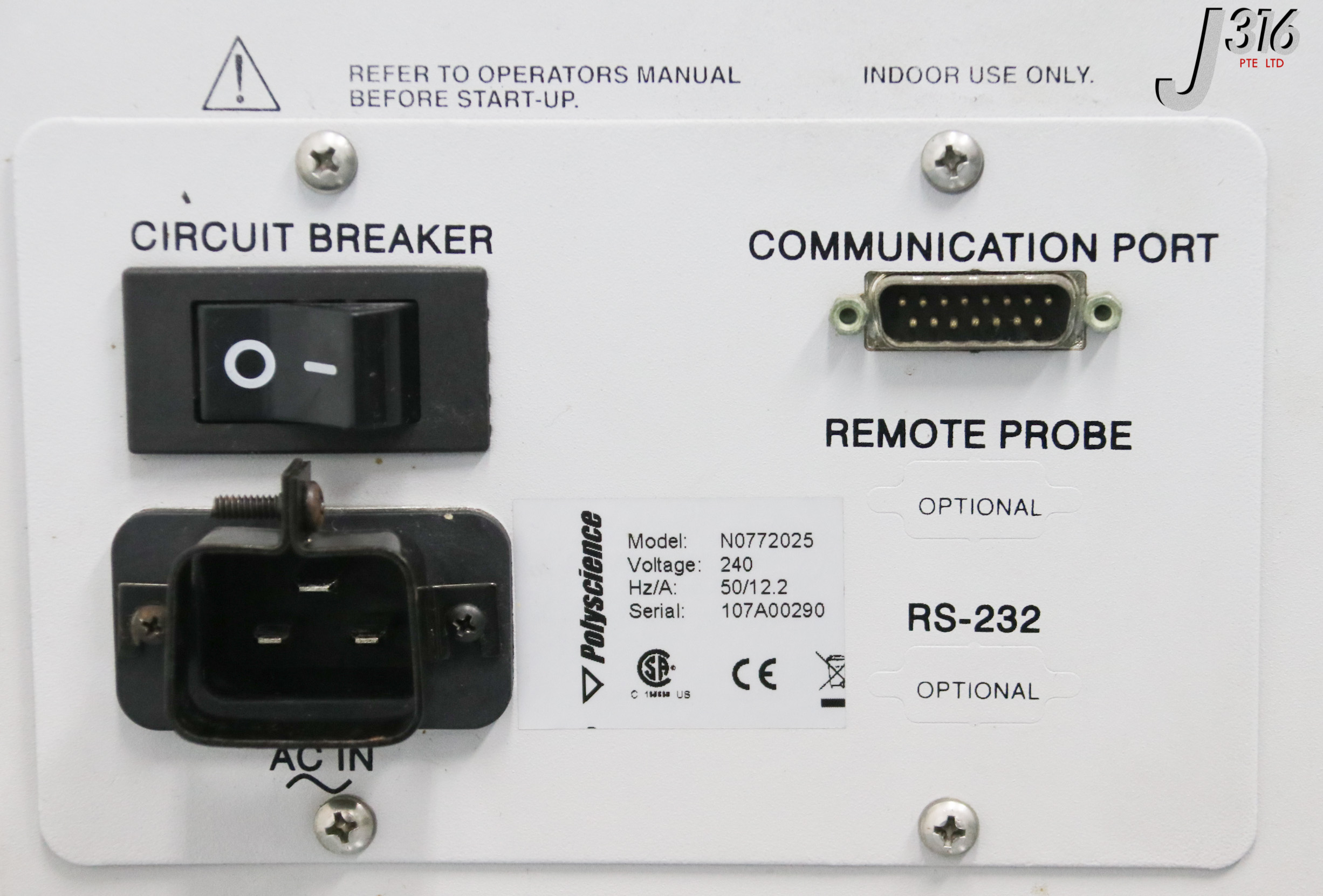 29032 POLYSCIENCE REFRIGERATED RECIRCULATING CHILLER PARTS N0772025